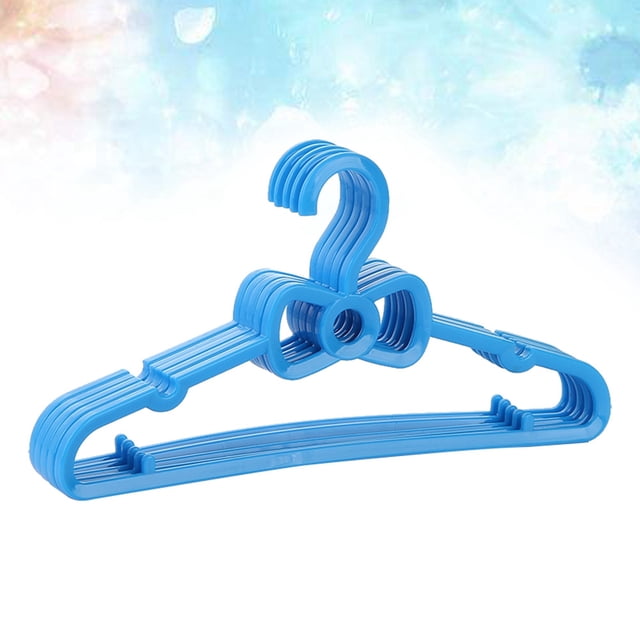 EXHUMKY 10Set Baby Clothes Hangers Blue Bow Shape Notched Feature Reinforced Shoulders For Home Use