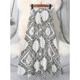 thumbnail image 2 of White Paisley Bandana Print Elastic Waist Flowing A-Line Maxi Skirt For Women Casual Summer Vacation Skirt, 2 of 5