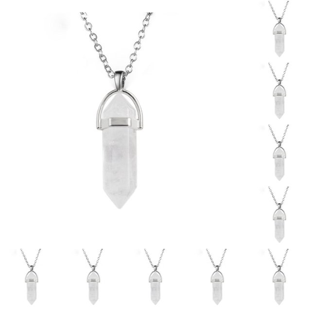 Sonducket Encanto hexagonal Joyería exquisita Colgantes colgantes de vacaciones Encantos de cristal coloridos Llaveros Blanco leche Leche blanca 10Conjunto