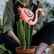 HAKIDZEL Pink Flamingo Stake Decor for Garden Lawn Decoration Iron Material Suitable for Modern Farmhouse Style 15.7 Inches