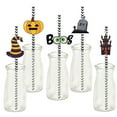 thumbnail image 5 of Kezqiaxn Halloween Disposable Straws 24 Pcs Black Printed Paper Drinking Straws for Juices Shakes Happiness Halloween Paper Straw Decor for Party Favors Decorations Supplies, 5 of 5