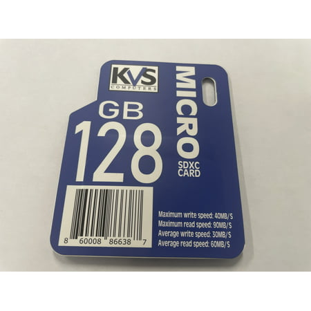 Image of 128 Gbs U3 Micro SDXC Card Flash Memory Black by KVS Computers