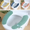 thumbnail image 6 of Soft Plush Adhesive Pads Cushion Bathroom Seat Ring Toilet Washer Cushion Cover Mats Toilet Seat Cover Plush Winter Mat Sticker 4, 6 of 8