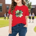thumbnail image 3 of HAiming Cotton St Patricks Day T-Shirts for Kids Shamrock Graphic Round Neck Casual Short Sleeve Tops, 3 of 9