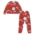 thumbnail image 5 of Yuyamidu 2 Pack HO-HO-HO Round Neck Pajamas Size S Santa Claus Long Sleeve Home Wear for Fall Winter Night Clothes Red Women Christmas Sleepwear Pants Set of 2, 5 of 7