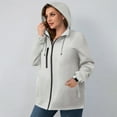 thumbnail image 3 of Womens Rain Jacket With Hood Sevevn Women Solid Rain Outdoor Plus Size Hooded Windproof Loose Coat Tops With Pocket, 3 of 7