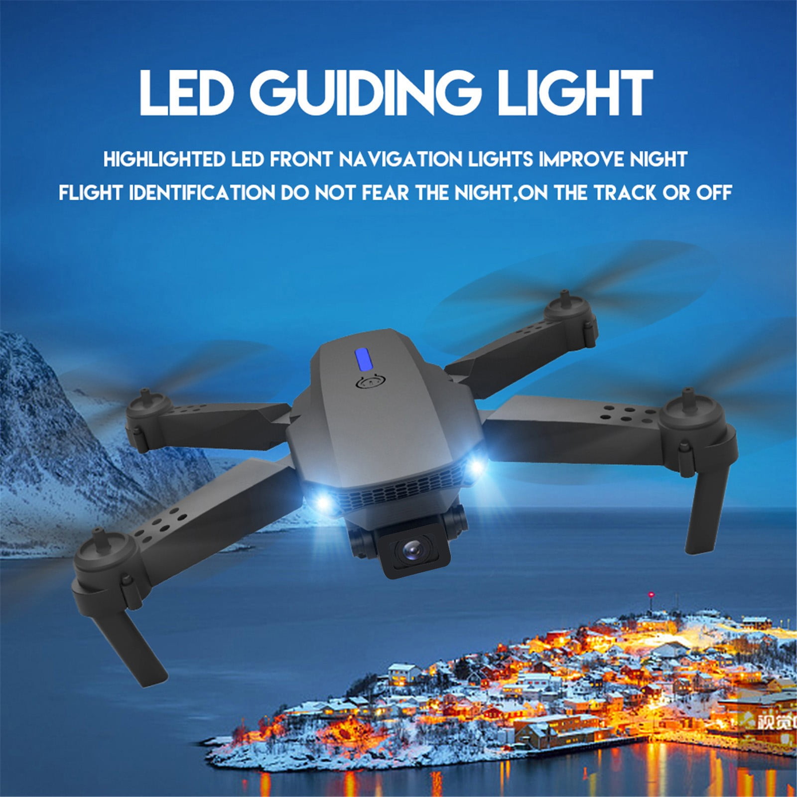 Brushless Motor Drone with High-Definition Dual Camera, One Click Takeoff And Landing, Folding Body, Gifts for Children And Adults