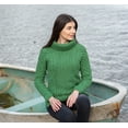 thumbnail image 5 of SAOL 100% Merino Wool Women's Aran Oversized Cable Knit Fisherman Sweater High Neck Irish Pullover Made in Ireland, 5 of 6