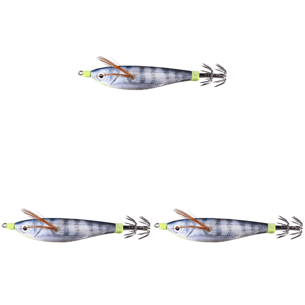 3uds. Cebo artificial de pulpo luminoso, cebo Jigging de 10 cm para amantes de la pesca (estilo 1)