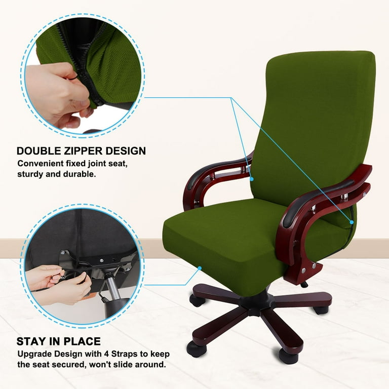 Unique Bargains Stretch Office Chair Cover Armchair Protector Green L Walmart
