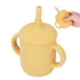 thumbnail image 5 of BIMZUC Toddler Cup Silicone Spill Proof Prevent Slip Handle BPA Free Baby Trainer Sippy Cup with Straw for Infant 6 Months Above, Unbreakable Design, Yellow, 5 of 9