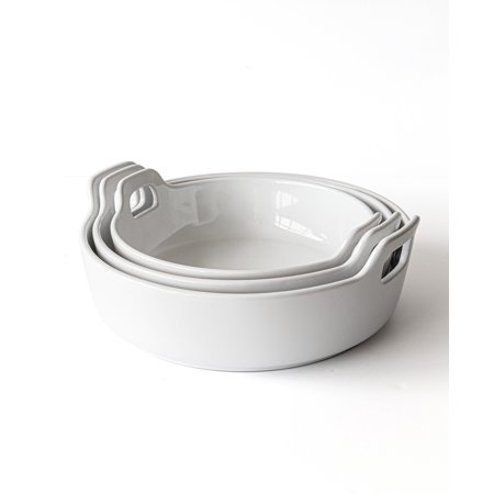 

Over and Back 3 Piece White Porcelain Nesting Oven to Table Set