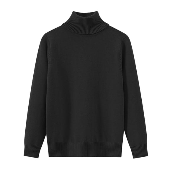 YDFCWXW Kids Turtleneck Sweater Soft Winter Warm Base Layer Cable Knit Pullover Sweatshirt Girls Jumper Top (Black, 13-15 Years)