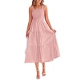 thumbnail image 1 of Vestido PRETTYGARDEN para mujer, midi, de verano, rosa, talla M, 1 of 9