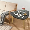 thumbnail image 5 of Modern Triangle Coffee Table - 15.75x15.75x11.81in Unique Funky Wood Coffee Tables for Living Room, Round Corner Table for Patio Office Balcony Natural(Black), 5 of 6
