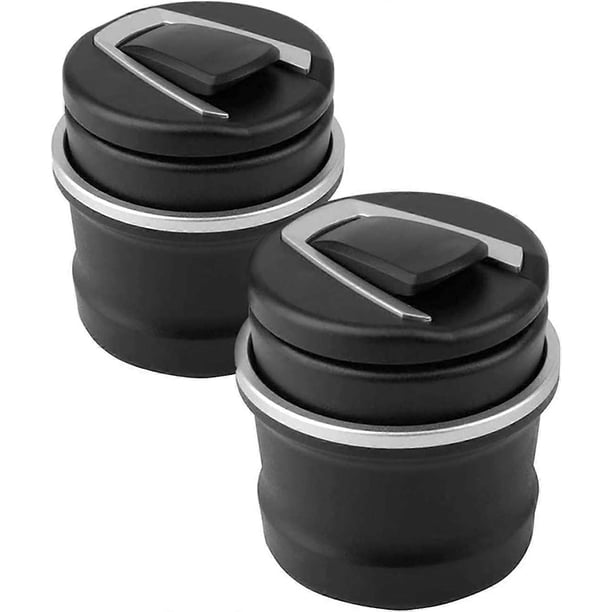 2 Pieces Car Ashtray Ash Holder Windproof Black Detachable 2 in 1 Portable Car Cigarette Without Ashtray Ashtray Holder