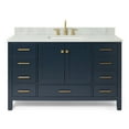 thumbnail image 2 of Ariel Cambridge 53 In. Single Rectangle Sink Vanity With Carrara White Marble 0.75 In Countertop In Midnight Blue, 2 of 10