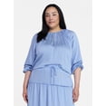 thumbnail image 2 of Time and Tru Women's Peasant Blouse with Long Sleeves, Sizes XS-XXXL, 2 of 6