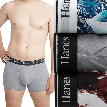 Hanes MULTICOLOR Men's Ultimate Originals Stretch Cotton 3-Pack Trunks, US Large