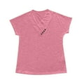 thumbnail image 3 of Sure! Here's A Product Title That Adheres To Guidelines:"Women's Summer Solid Color V Neck Casual Short Sleeve T Shirt" Shirts for Women Pack Women Loose Tops Summer Women T Shirts Summer Comfortable, 3 of 3