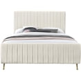 thumbnail image 3 of Meridian Furniture Zara Contemporary Cream Velvet Queen Bed, 3 of 15