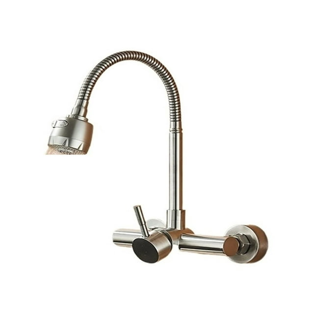 Chrome Kitchen Sink Faucet, Universal Black Hose Multi-Mode Spout Wall Mount, Cold Hot Water Mixer Kitchen Washbasin Tap ,Versatile Features