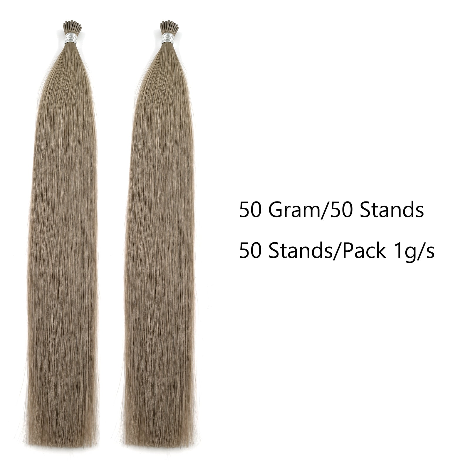 Sassina Hair I-Tip Hair Extensions 100% Virgin Human Hair Sandy Brown #18A 18 Inch 50 Strands 50g