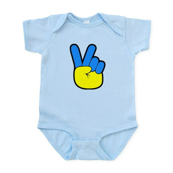 CafePress - Ukrainian Flag Peace Sign Ukraine Native Body Suit - Baby Light Bodysuit, Size Newborn - 24 Months