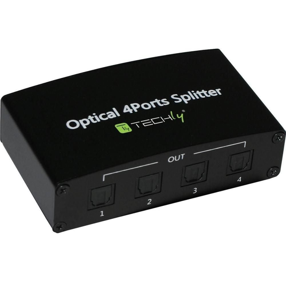 Techly Diviseur audio numérique 2 o 4 sorties Toslink (fibres optiques)