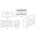 thumbnail image 7 of 48" Tennant Brand Modern Style White Mathilde Bathroom Sink Vanity, 7 of 7
