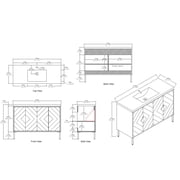 48 Tennant Brand Modern Style White Mathilde Bathroom Sink Vanity
