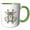 Green/White, variant on 3drose, Letter W- White Rabbits Monogram with Shells and Crown, 11oz Two-tone Blue Mug