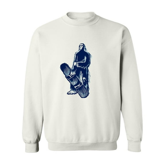 Blue Yeti Snowboarder. Sweatshirt Men -Image by Shutterstock, Male 4X-Large