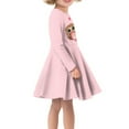 thumbnail image 2 of DISNIMO Girls Owl Dress Kids Heart Dresses for Girls Long Sleeve Pink Dress Kids 3-4 Girl Dresses Fall Dresses for Children Skater Dress Kids Holiday Dresses for Girls Midi Dress Long Sleeve, 2 of 6