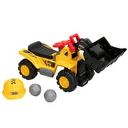 CHANKER Ride-On Bulldozer PP Anti-Skid with Front Loader Digger Horn Underneath Storage Kids Excavator for Outdoor