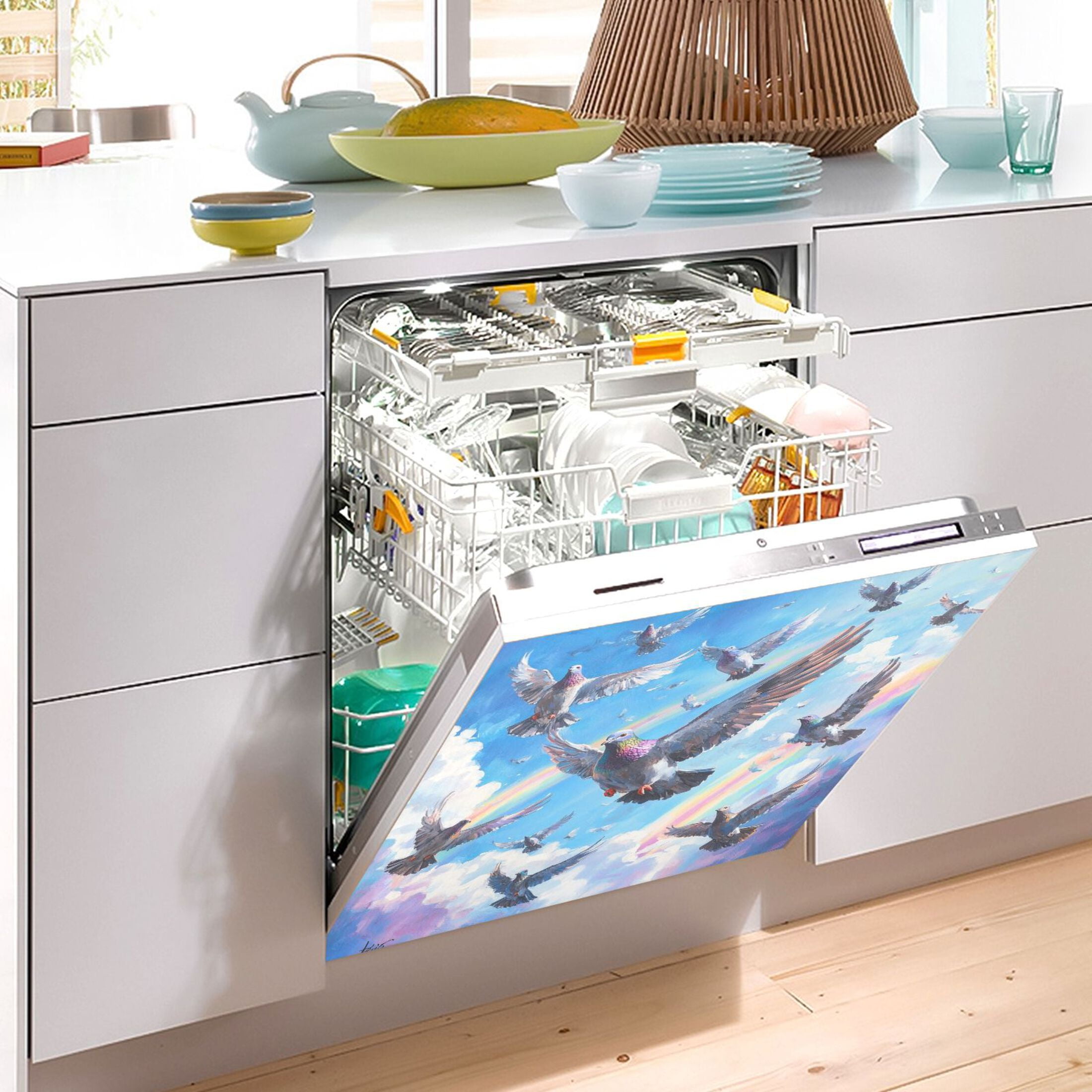 Dishwasher Magnetic Sticker 23x26 Inch Refrigerator Magnetic Sticker Washing Machine Magnetic Sticker Kitchen Panel Magnetic Sticker Home Decor Super Cool Pigeon