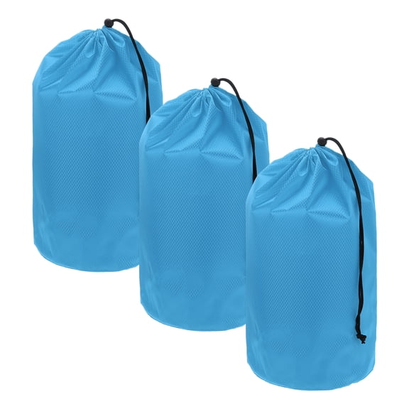 Bolsa de cuerda Uxcell con toggle, saco de cincha y bolsa de ditty, bolsa de ditty portátil y duradera para exteriores 9x17pulgadas y 3Pcs y Azul - Ideal para ( Deportes/Excursionismo/Camping/Viajes)