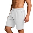 thumbnail image 5 of TEAJOPSUU Men's Casual Shorts Elastic Waist Drawstring Lightweight Breathable Beach Shorts with Pocket White, 5 of 7