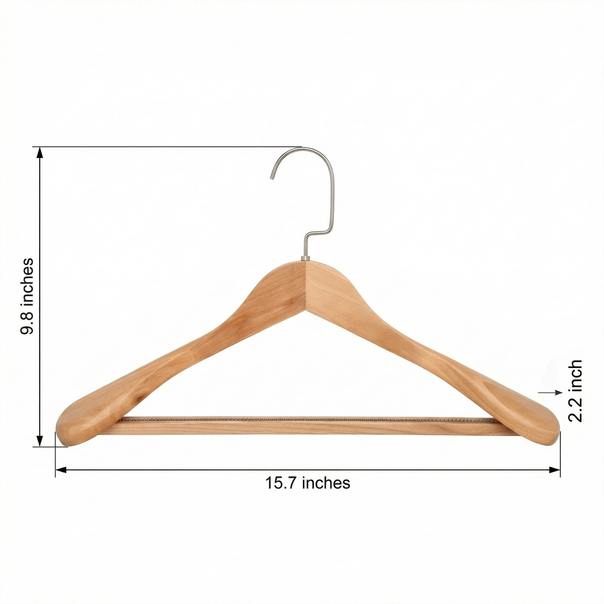 Unique Bargains 2 Pcs Wood Non-Slip Hangers with Clips for Clothing and Pants Apricot