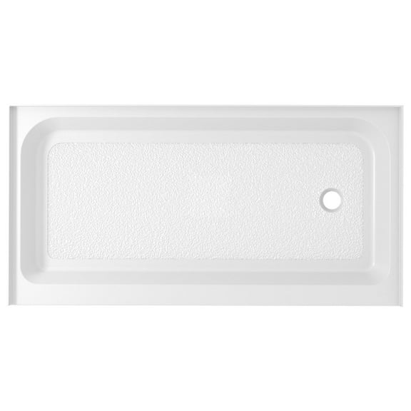 Elegant Kitchen and Bath 60X32 Inch Single Threshold Shower Tray Right Drain In Glossy White