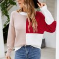 thumbnail image 7 of IROINNID Reduced Womens Sweater Round Neckline Pullover Sweater Color Block Casual Mid-Length Long Sleeve Cloud Sweater Tops Shirt Sweater, 7 of 7