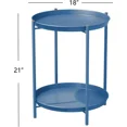 thumbnail image 6 of LIFERECORD 2-Tier Round Metal End Table with Removable Tray – Small Space-Saving Side Table for Living Room, Bedroom, Balcony, Patio, Blue, 6 of 6