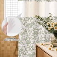 thumbnail image 3 of No Hook Shower Curtain, Farmhouse Sage Green Shower Curtains for Bathroom with See Through Top Window, Vintage Flower Leaf Botanical Waterproof & Washable Bath Curtain Narrow 54"x78", 3 of 9