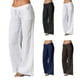 thumbnail image 1 of Women's Cotton Linen Wide Leg Pants - Solid Casual Elastic Waist Long Trousers, 1 of 2