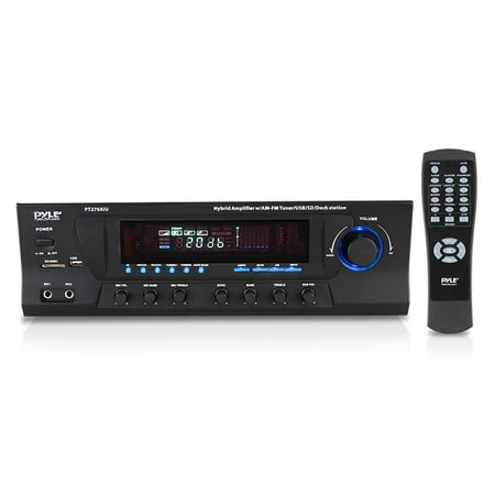 PYLE PT270AIU - 300 Watt Stero Receiver with Built-In iPod Docking Station -AM-FM Tuner, USB Flash & SD Card Readers & Subwoofer