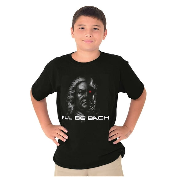 Funny I'll Be Back Bach Music Pun Boys Kids T Shirt Tees Tops Teen Brisco Brands XS