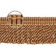 thumbnail image 2 of 3" (7.5cm) Bullion Fringe Trim with Fancy Woven Gimp Header # BFMLT3WVN,, Bistro Beige #PR02 (Golden Beige, Wine Red, Yellow Gold) 18 Yards (54 ft/16.5m), 2 of 2