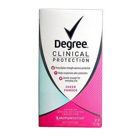 Degree Clinical Protection Antiperspirant And Deodorant Solid For Women, Sheer Powder, 1.7 Oz, 3 Pack