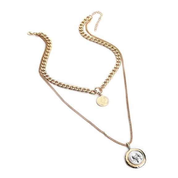 SOHI Women's Gold Everyday Multi-Layer Necklace