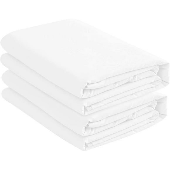 Microfibre 2 Draps-Housses Jumeaux Blancs (Lot de 2) Doux et Confortables - Poche Profonde de 15 Pouces, 39 Pouces x 75 Pouces Idéal pour Chambre d'Enfants, Chambre d'Amis, Dortoirs, Camps, Lits Jumeaux (Jumeaux, Blanc)